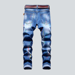 Badge embroidery jeans for men