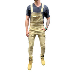 Color denim jumpsuit for men