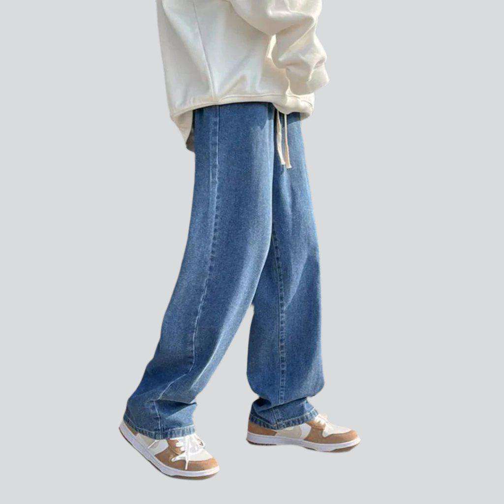 Baggy denim joggers for men