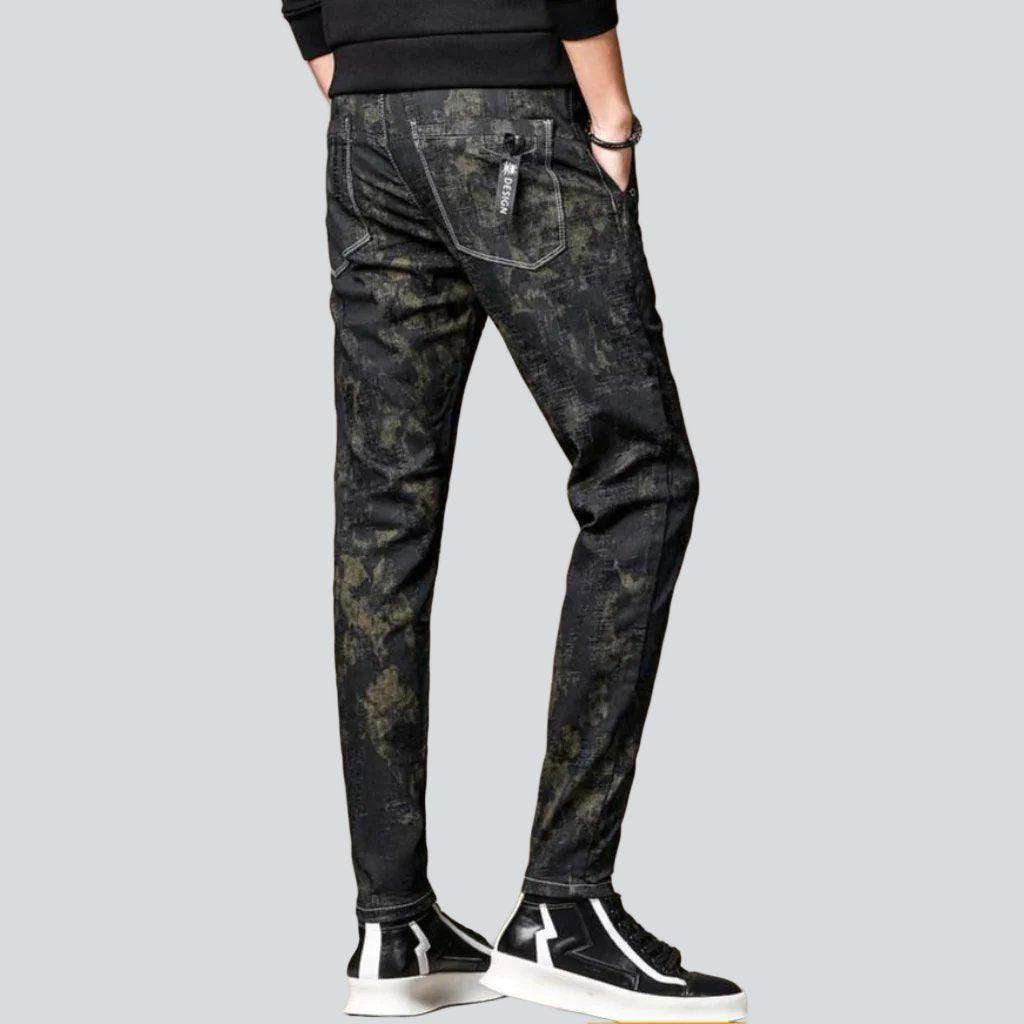 Camouflage print men denim joggers