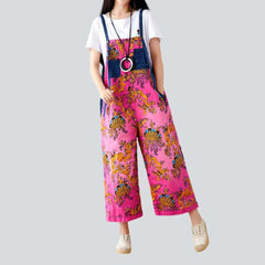 Chinese ornament women denim jumpsuit