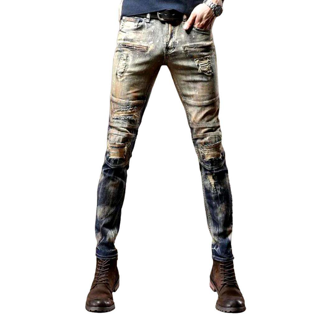 Aged trendy jeans for men