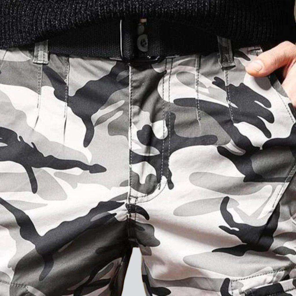 Camouflage print cargo men jeans