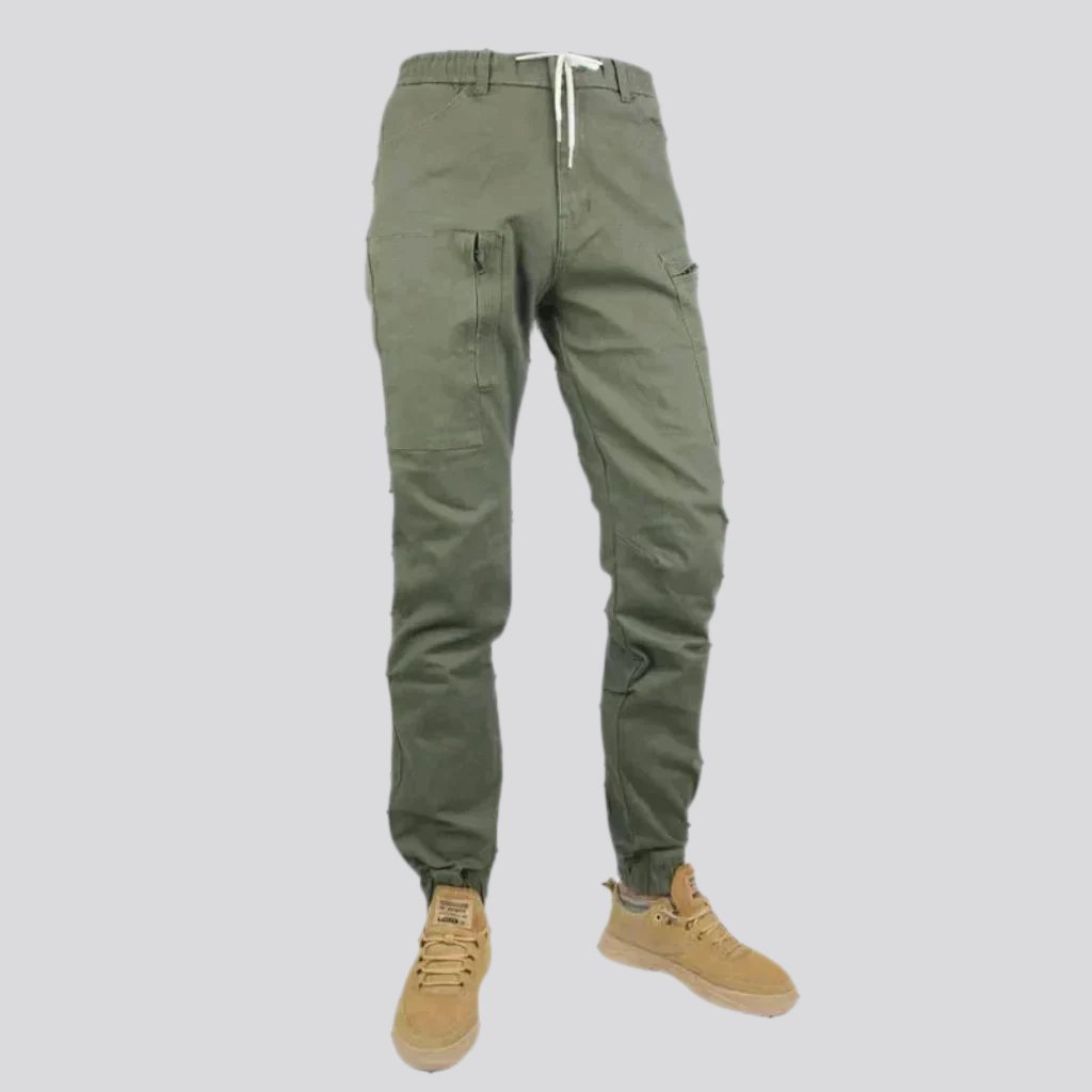 Color mid-waist riding men jean pants