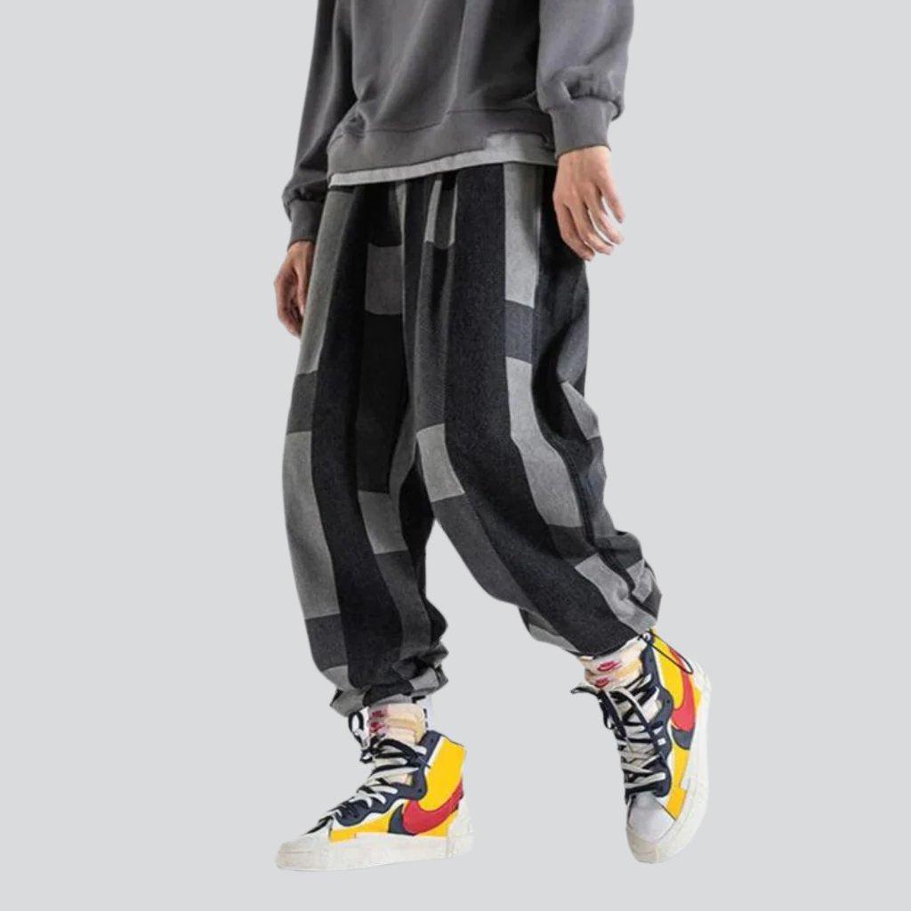 Joggers holgados con estampado rectangular para hombre