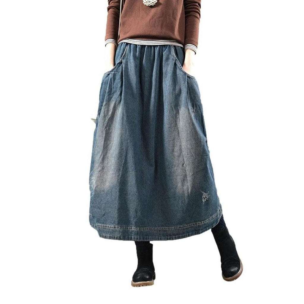 Dark wash urban denim skirt