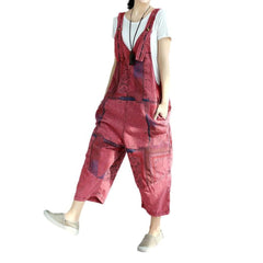 Painted baggy ladies jeans jumpsuit