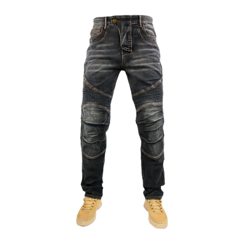 Vintage knee-pads men biker jeans