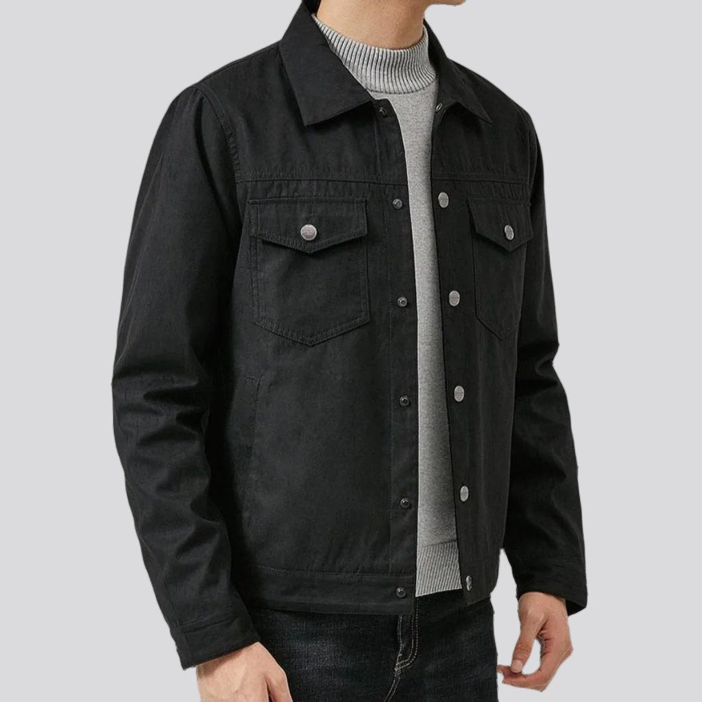 Color slim biker men jean jacket