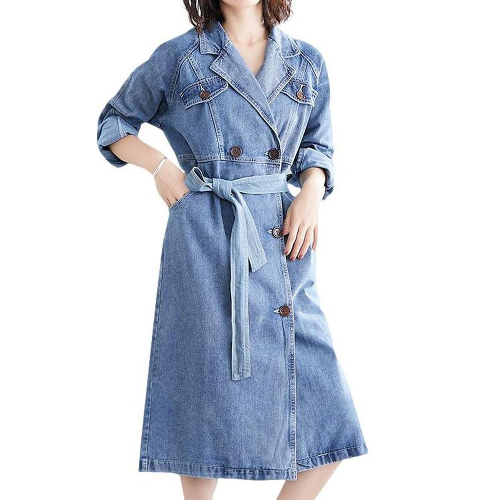 Oversized bleached women denim coat