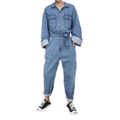 Loose denim overall for men