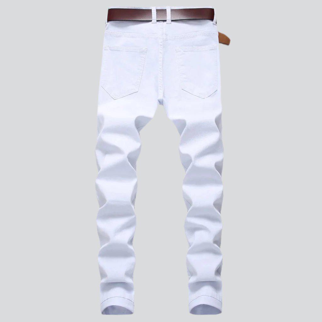 Stretch distressed color men jeans