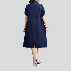 Short sleeve dark denim dress