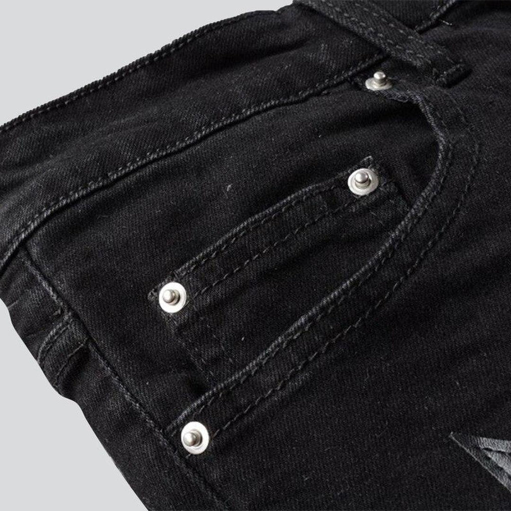 Schwarze Jeans mit Sternenstickerei für Herren