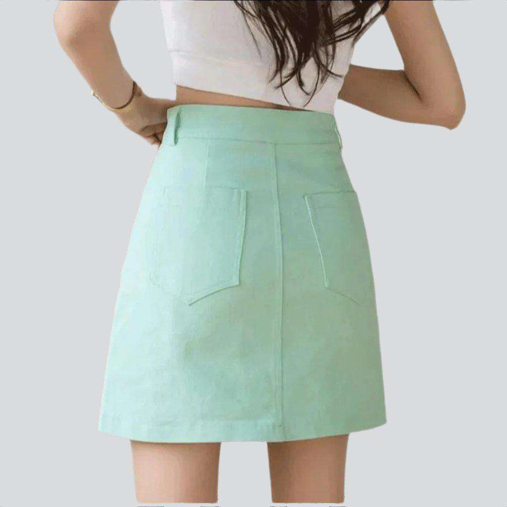 Chic casual mini denim skort