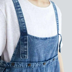 Front cargo pocket denim dress