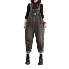 Vintage grey women denim overall