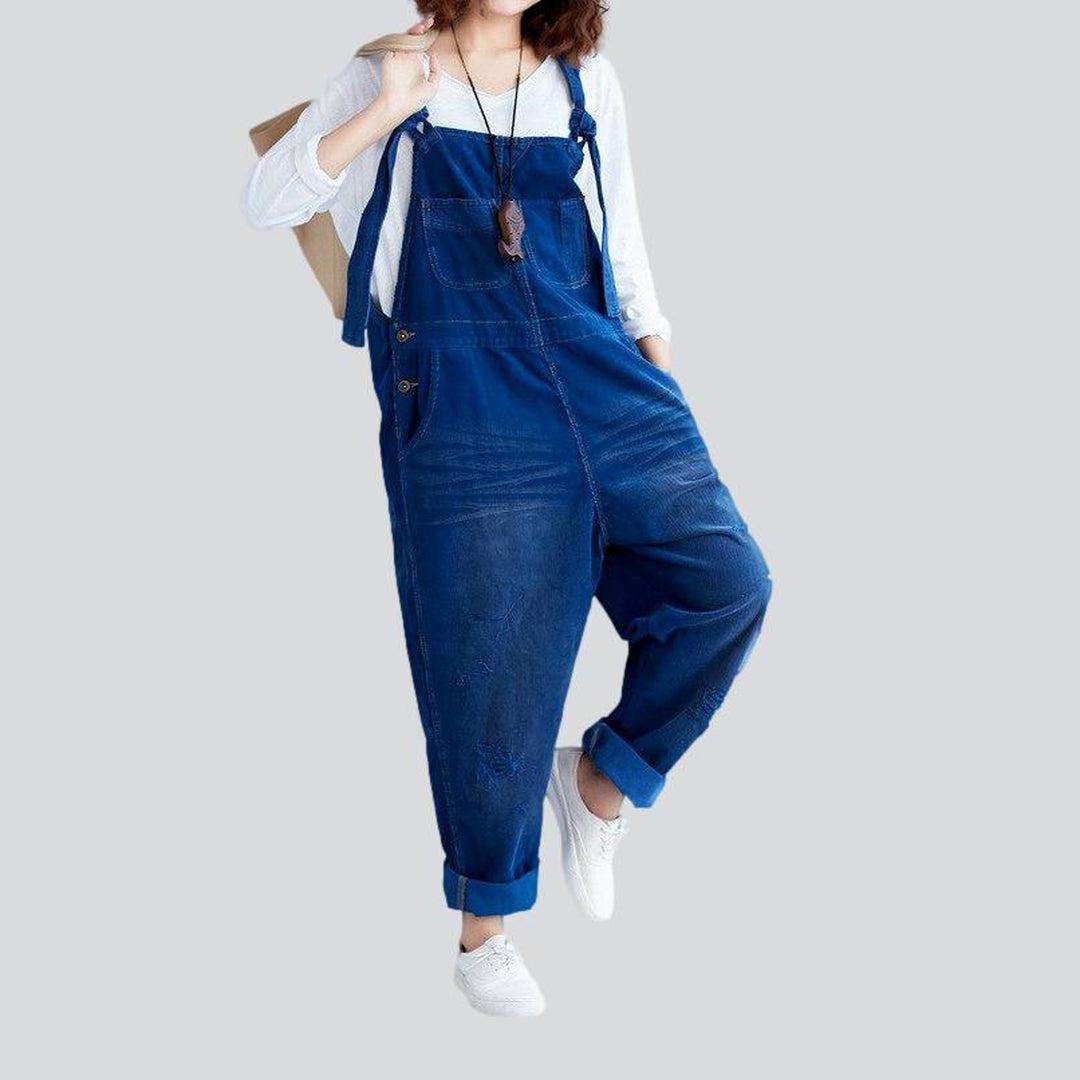 Color urban women denim jumpsuit