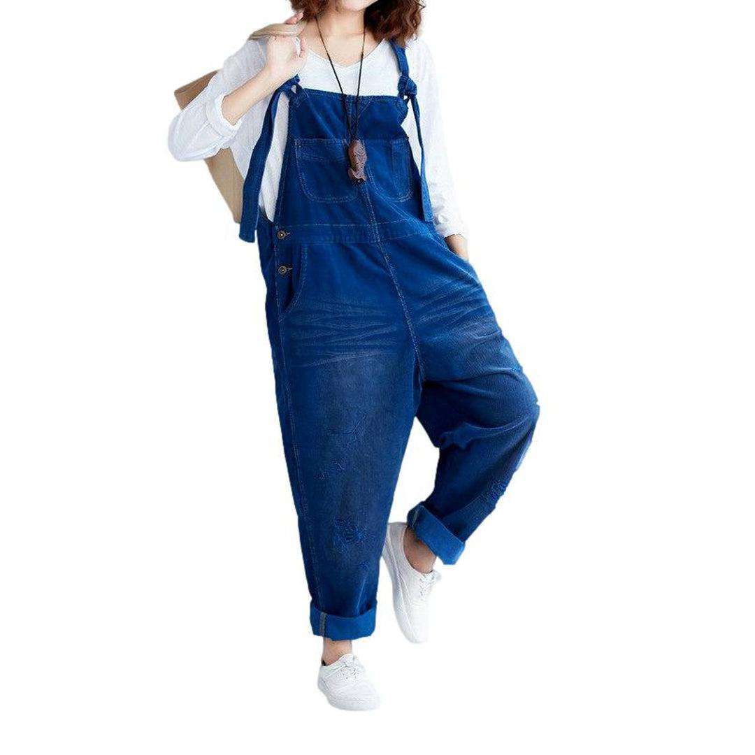 Color urban women denim jumpsuit