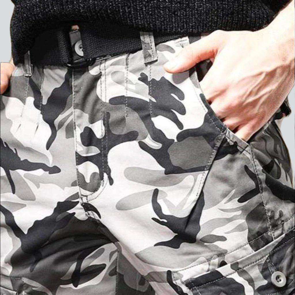 Camouflage print cargo men jeans