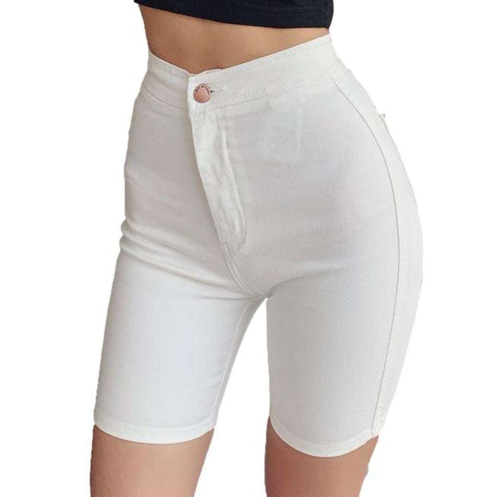 Cycling skinny women denim shorts