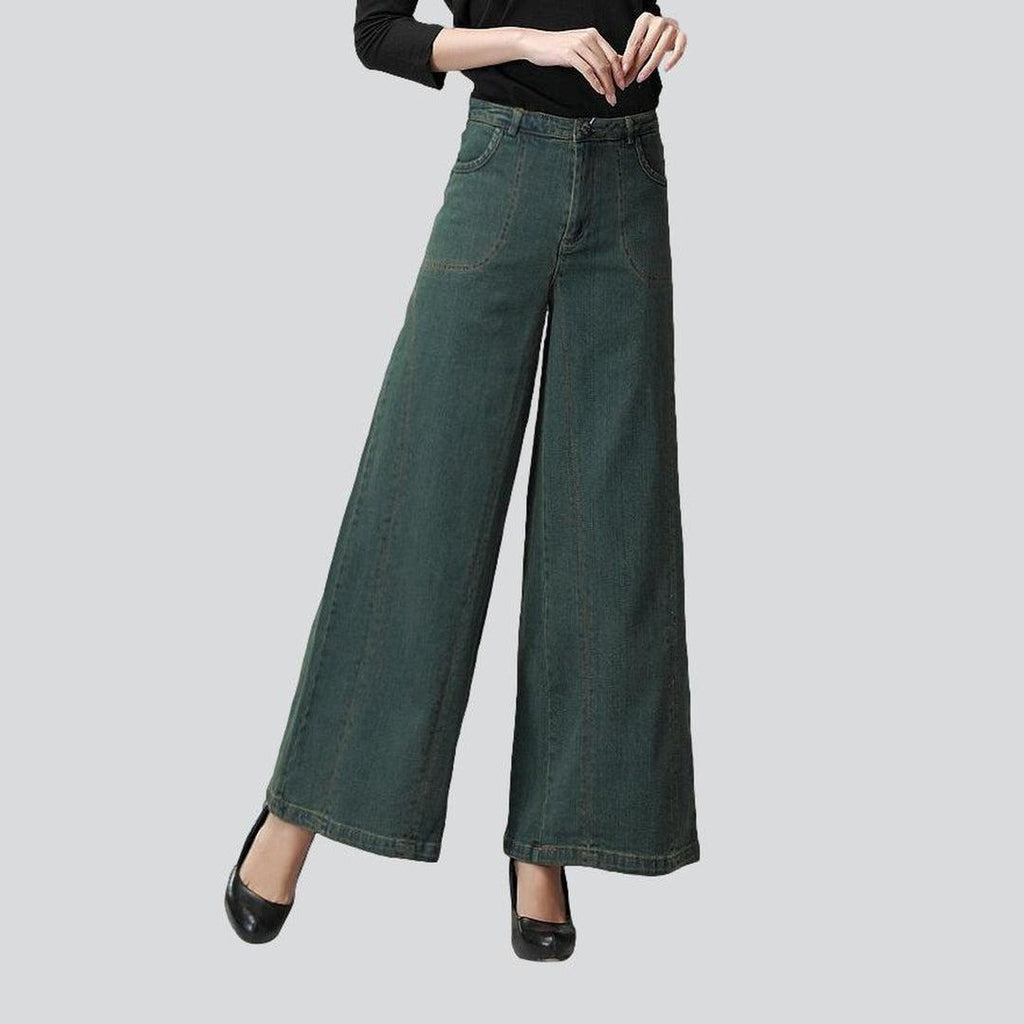 Pantalones vaqueros culotte de moda vintage para mujer