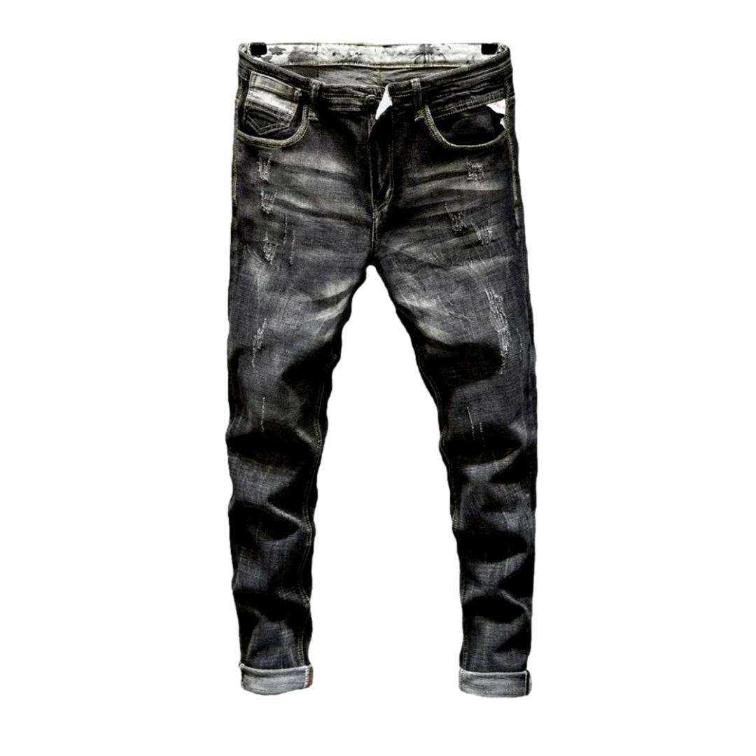 Dark grey torn men jeans