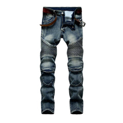 Vintage blaue Herren Bikerjeans