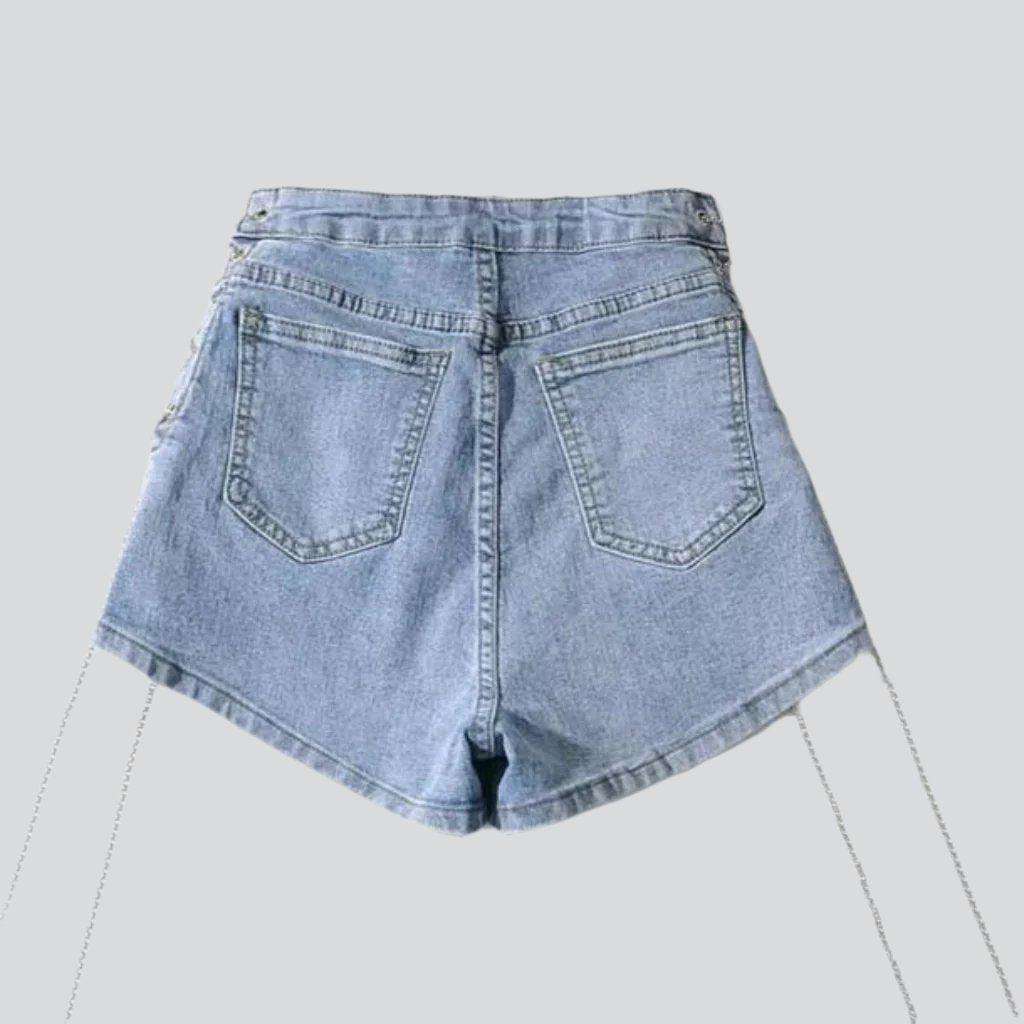 Jeansshorts mit Kettenkordelzug