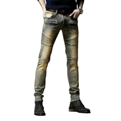 Vintage stylish men biker jeans