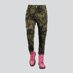 Quality camouflage women biker jeans