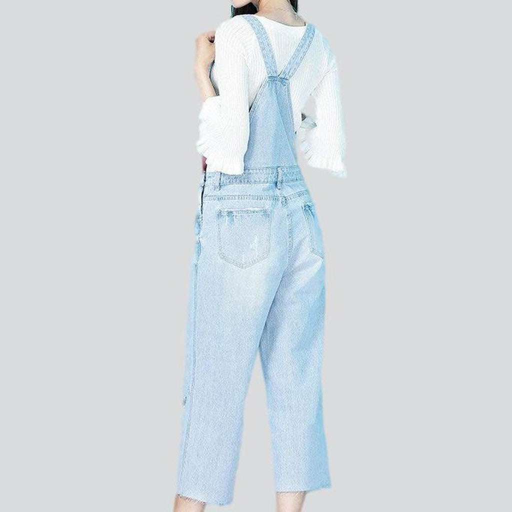 Embroidered women denim dungaree