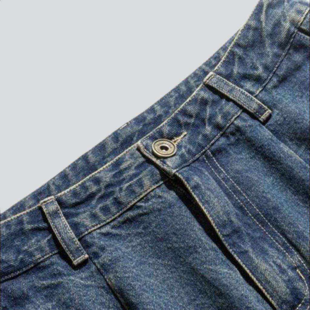 Diagonal pocket vintage men jeans