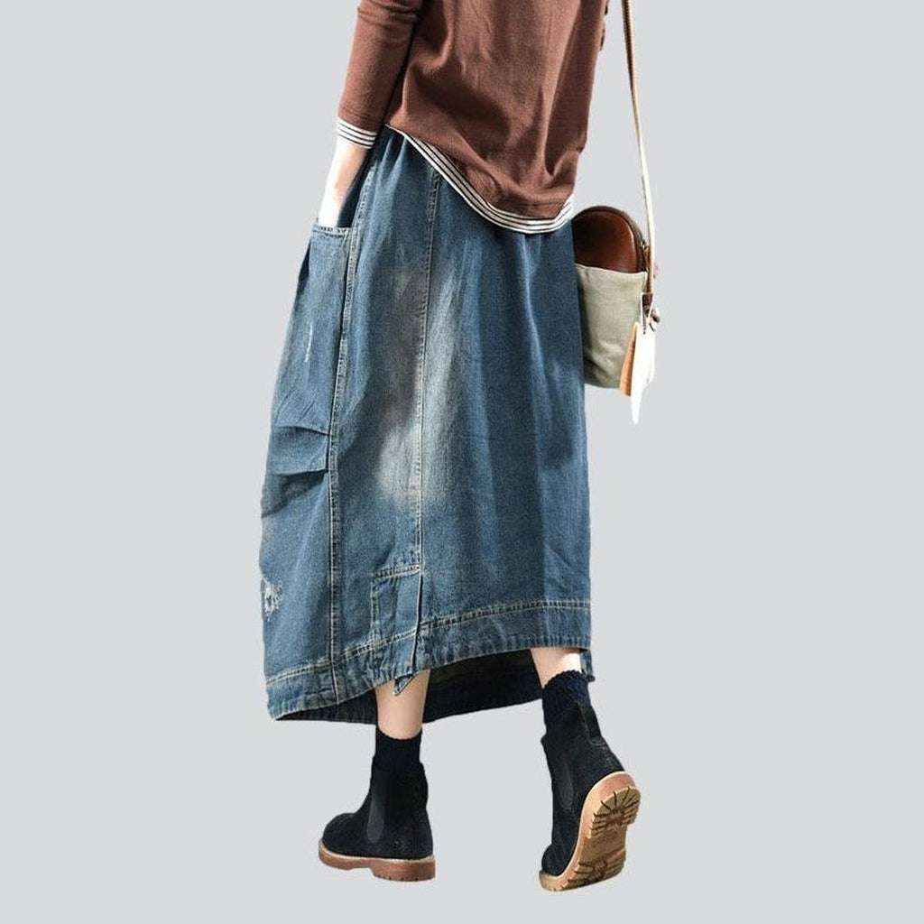 Dark wash urban denim skirt