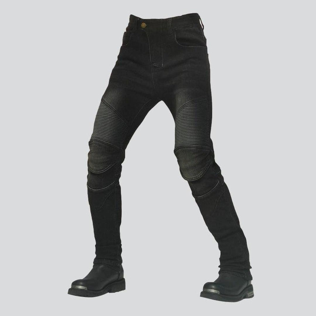 Winter men biker jeans