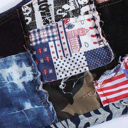 Inside-out patchwork men jeans