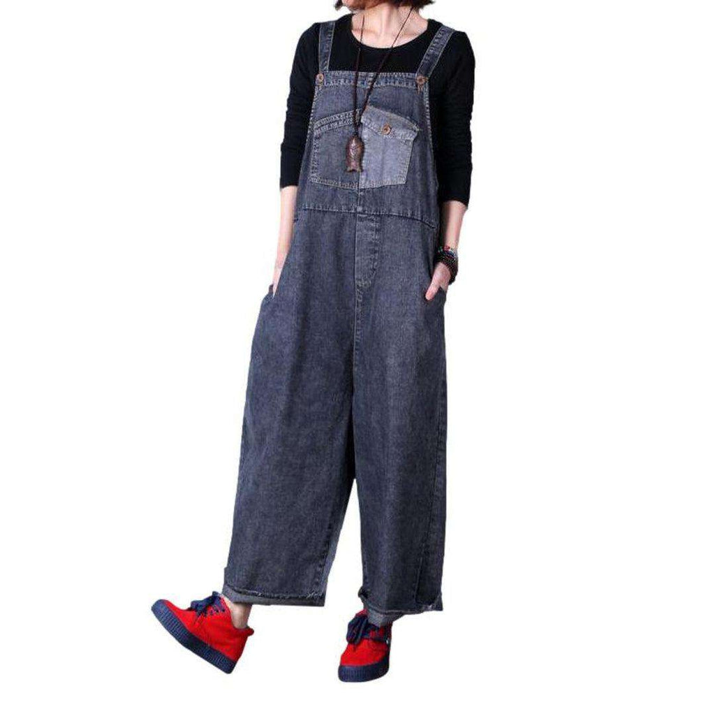 Baggy-Denim-Latzhose für Damen