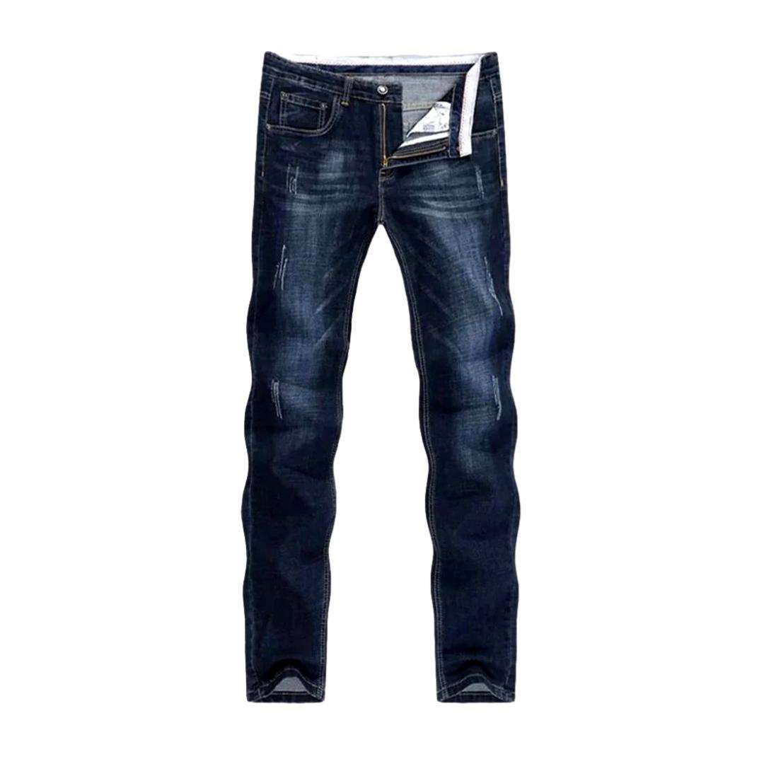 Dark wash sanded men jeans