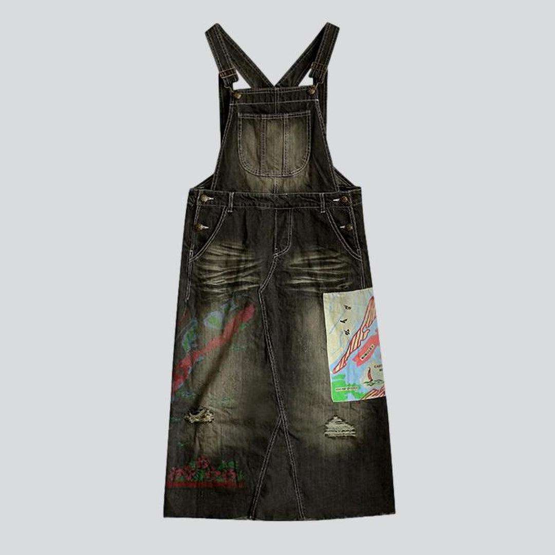 Vestido vaquero urbano gris para mujer