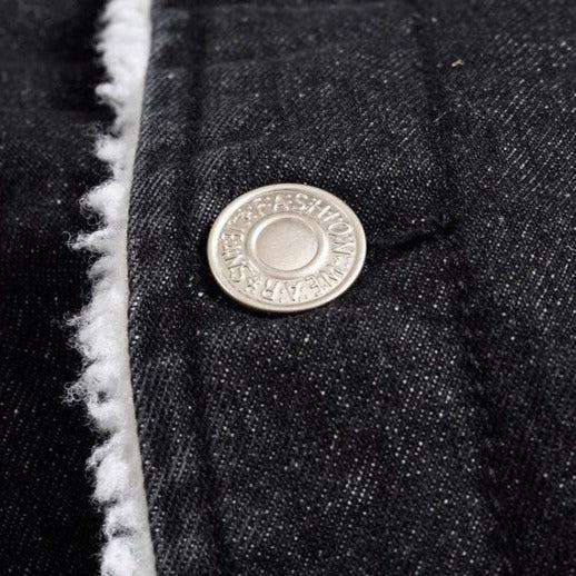 Schwarze Winterjeansjacke für Herren