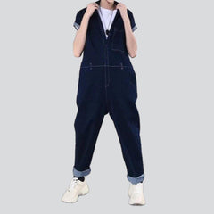 Short sleeve navy denim overall