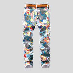 Painting print men jeans