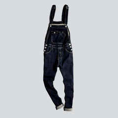 Dunkelblaue Herren-Jeanslatzhose