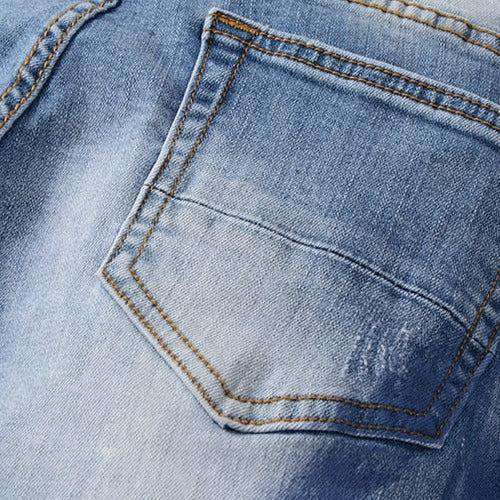 Jeans mit Kristall-Patchwork-Malerei für Herren