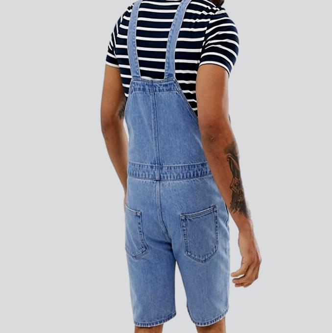 Distressed slim men denim romper