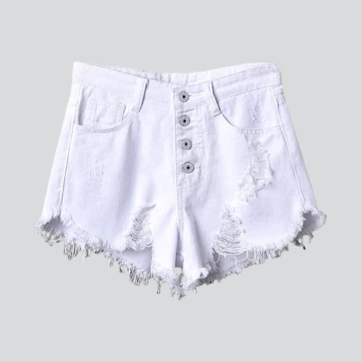 Distressed urban women denim shorts