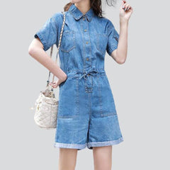 Short sleeve denim overall shorts