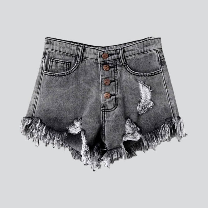 Distressed urban women denim shorts