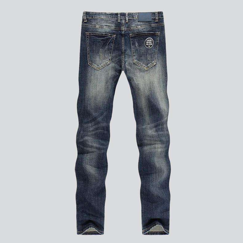 Dark retro blue men jeans