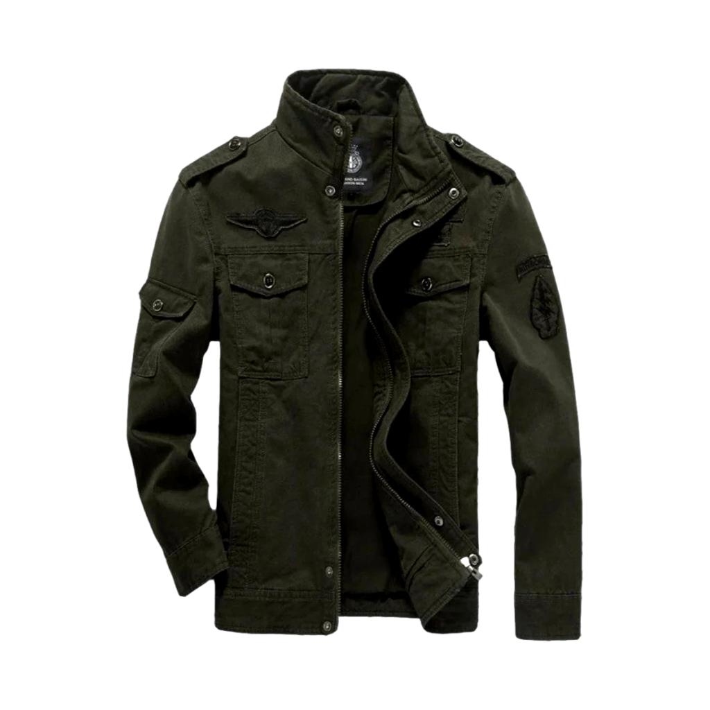 Chaqueta vaquera bomber con parches para hombre